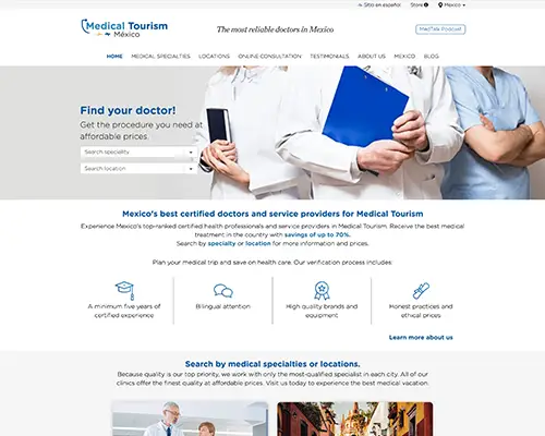 Pagina Medical Tourism Cliente Directorio Doctores